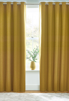 Dawn (Blackout) Eyelet, Mustard - Ready Made Curtains